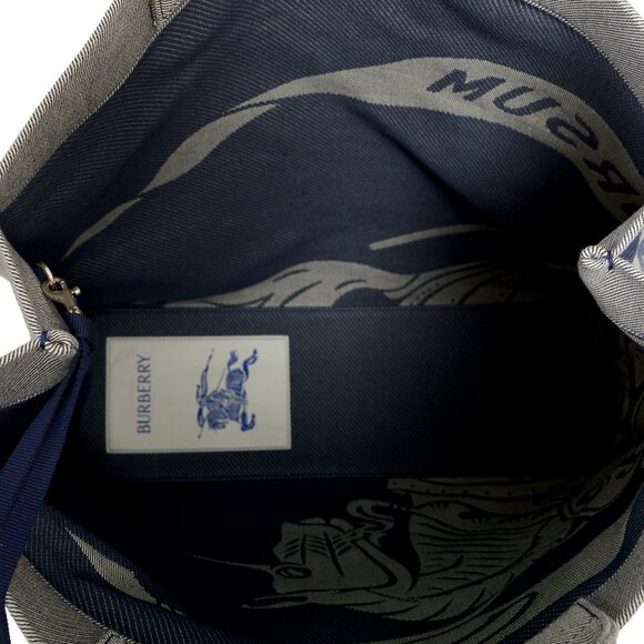 Burberry Unisex "Knight" Large Canvas EKD Square Tote Handbag Shoulder Bag - Picture 4 of 5